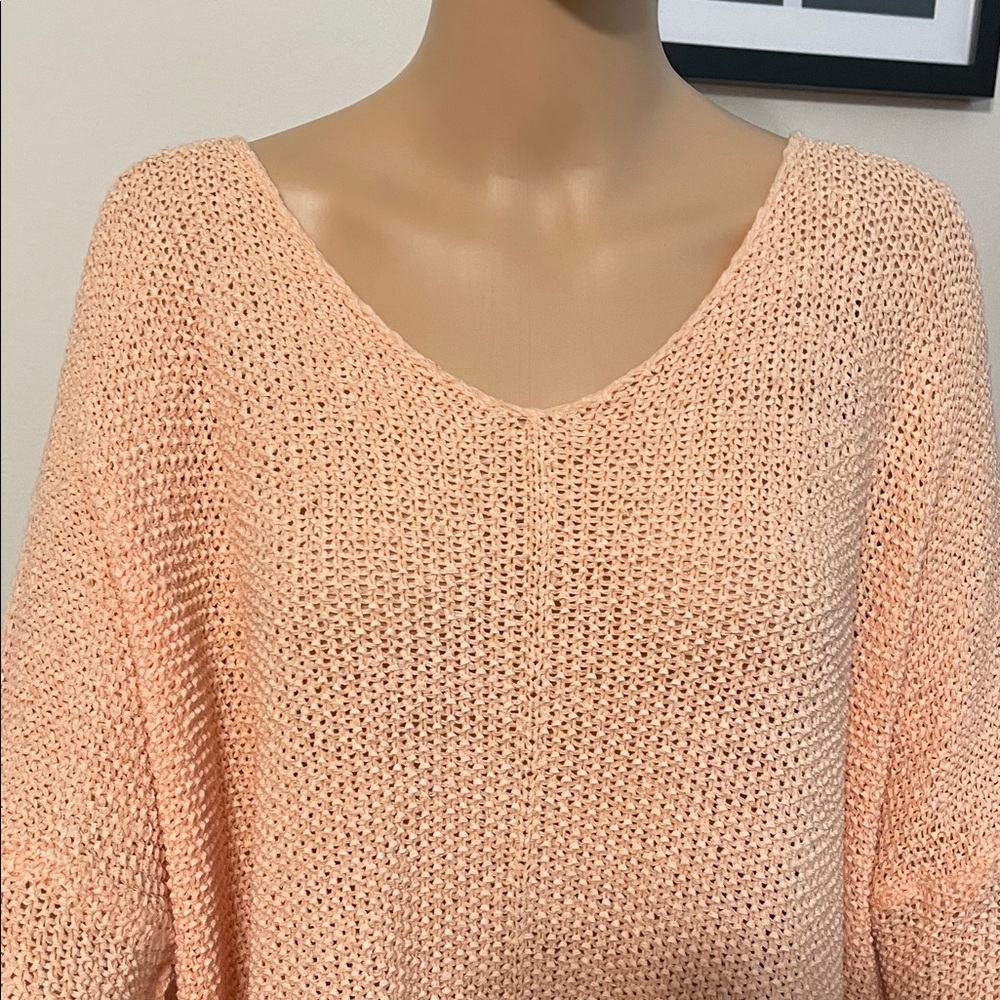 NWT Moon & Madison Oversized Peach Loose Knit Sweater - Picture 3 of 15